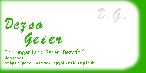 dezso geier business card